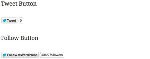 Lets You Add Tweet & Follow Buttons