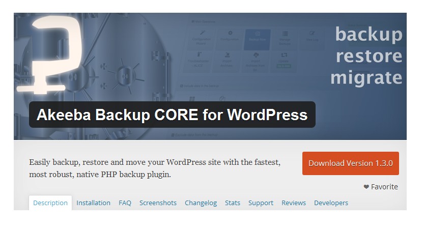 Akeeba Backup Core for WordPress
