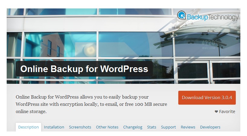 Online Backup for WordPress
