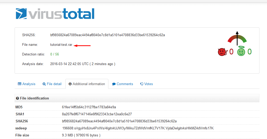 View id 61. Virustotal. Идентификация EA.