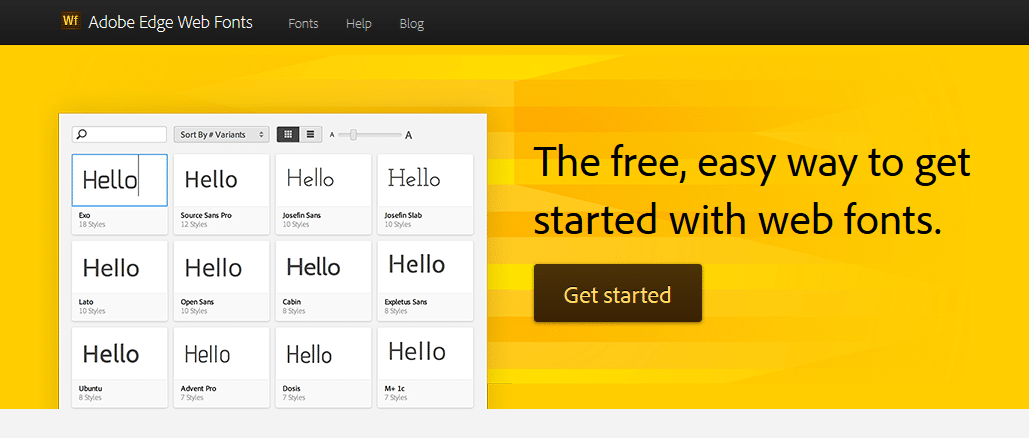 Get fonts. Adobe fonts. Edge web fonts. Best web fonts.