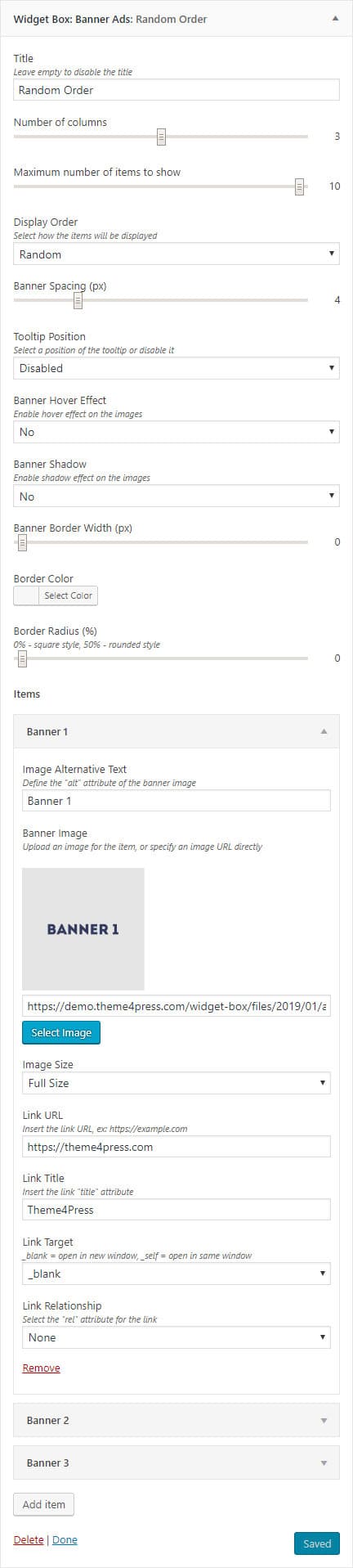 Banner Ads Settings