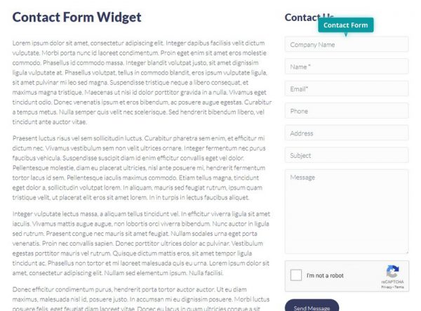Contact Form Widget