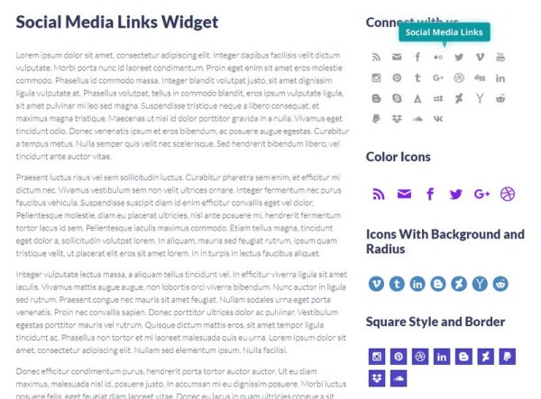 Social Media Links Widget